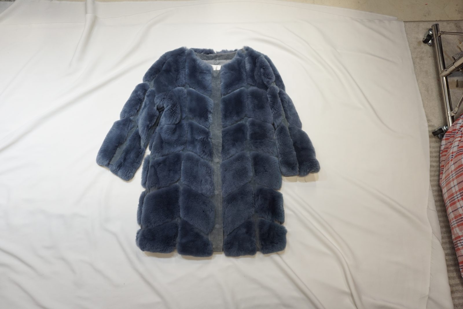 Blue-grey fur coat