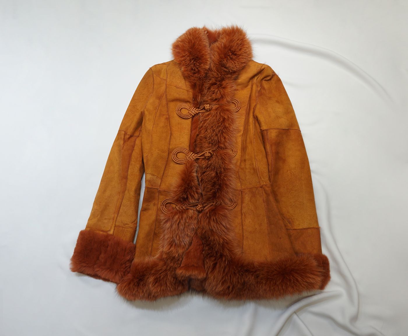 Rust shearling coat