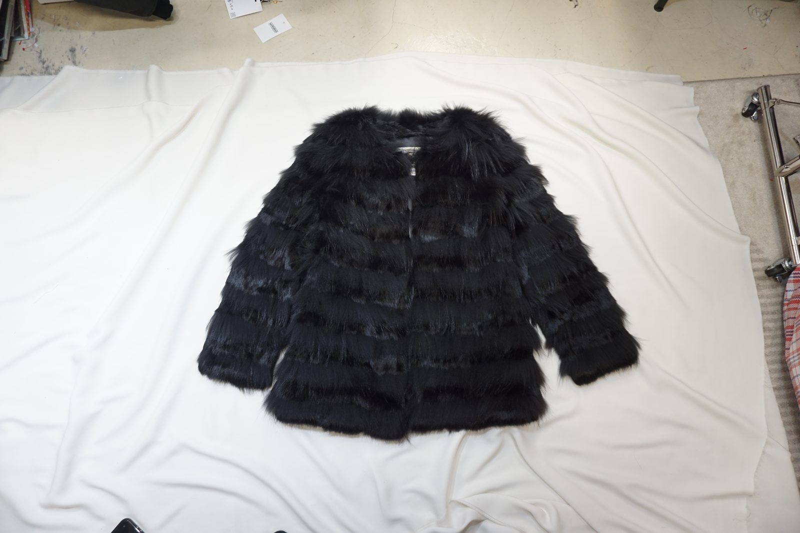 Black fur coat