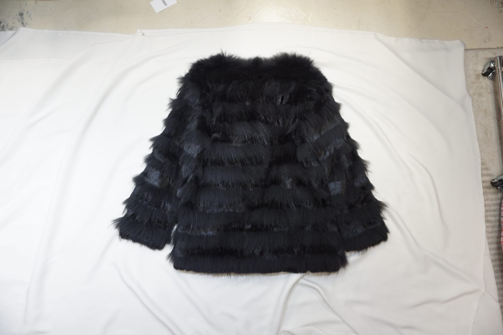Black fur vest alt view
