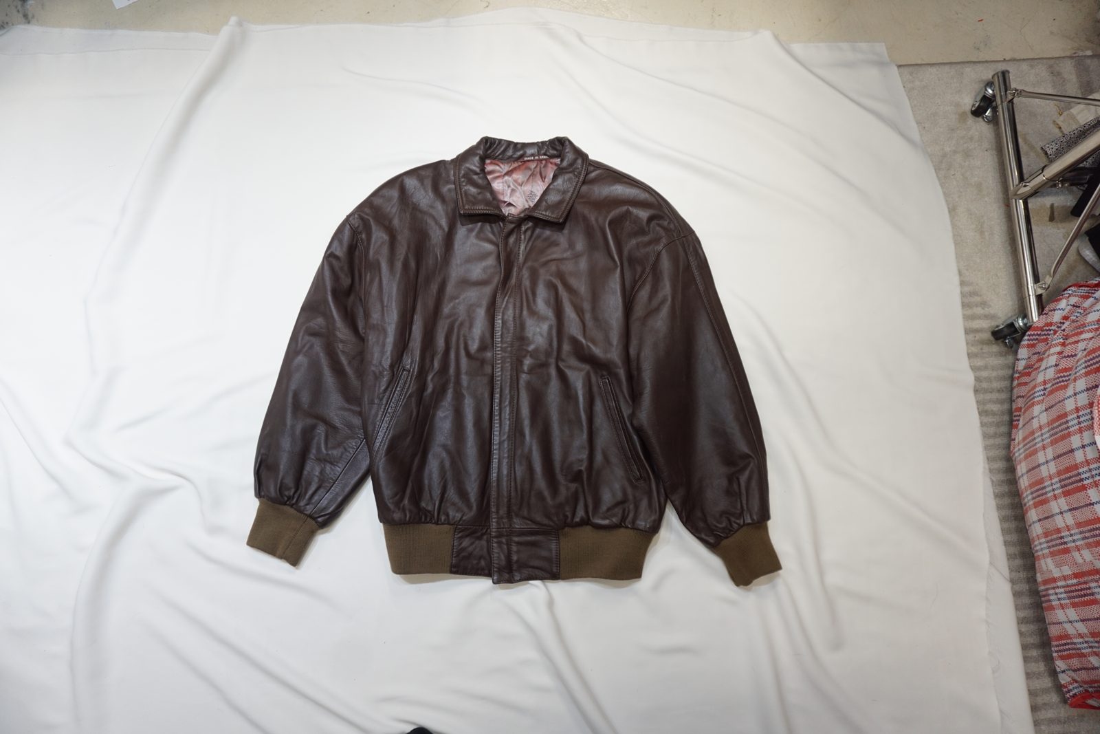 Brown leather jacket