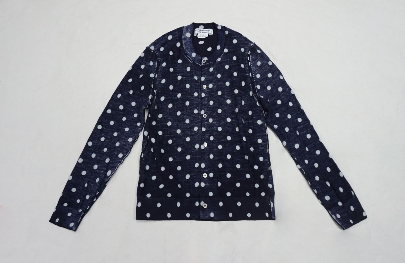CdG navy polka-dot shirt