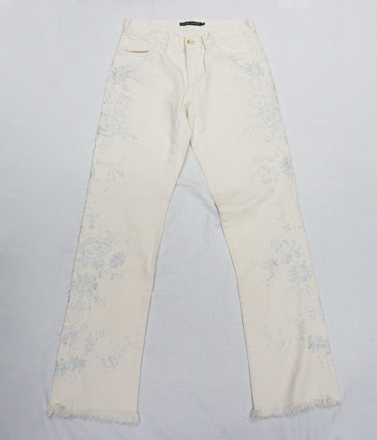 Off-white flared corduroy
