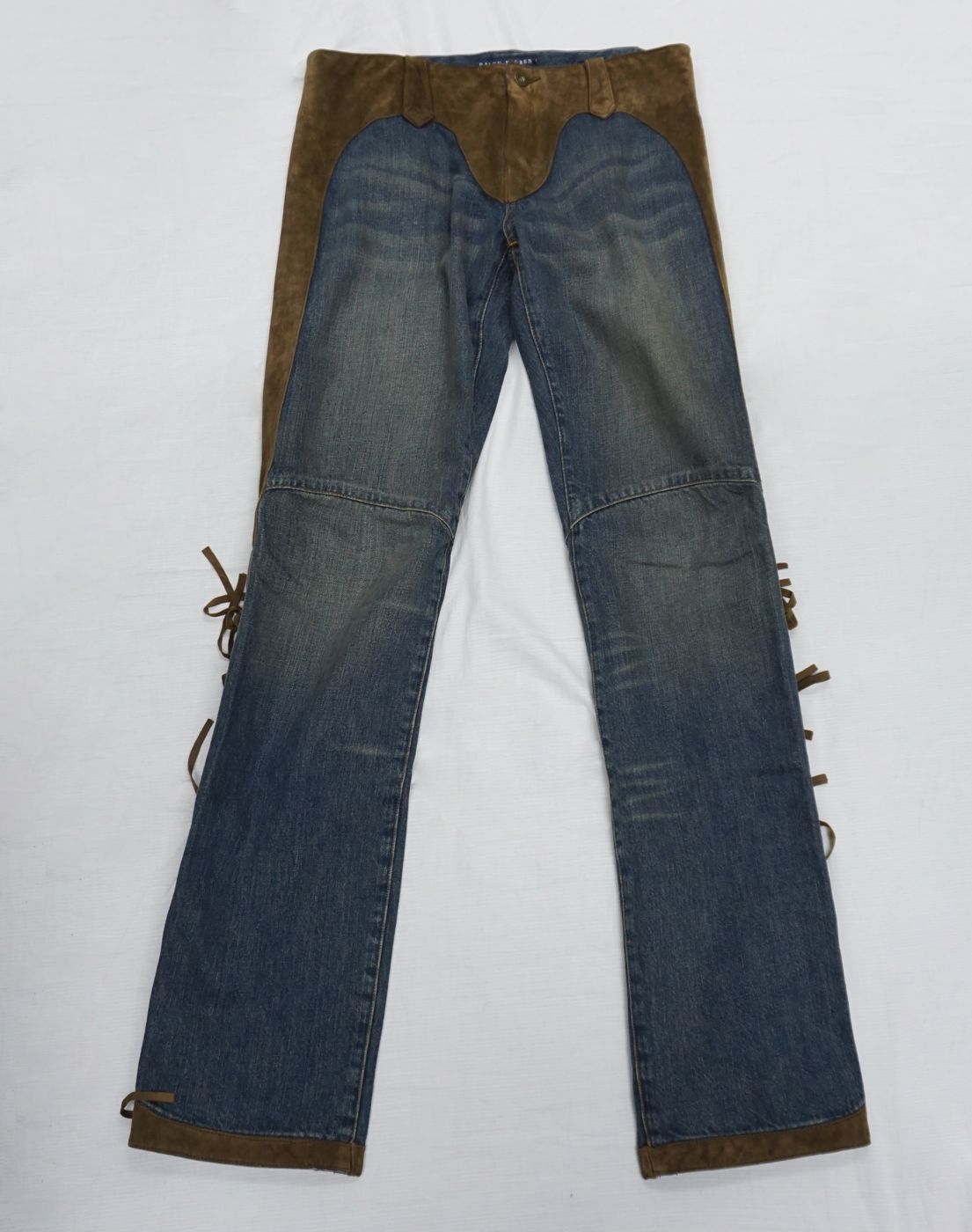 Blue flared — frayed hem