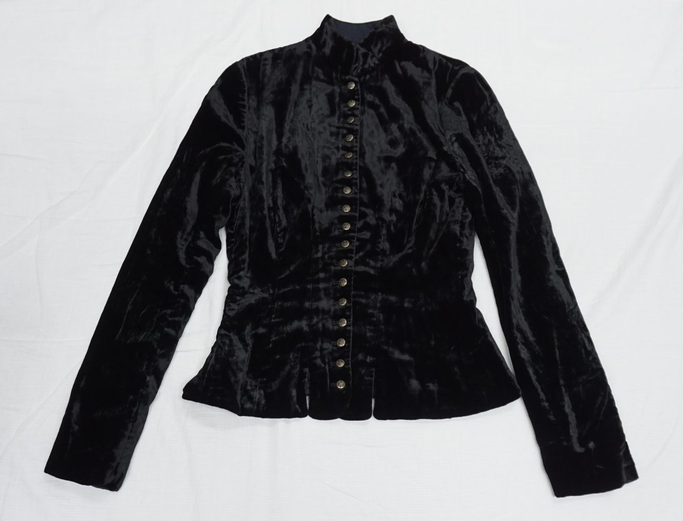 Black velvet peplum jacket